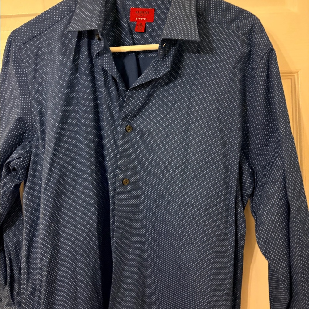 Alfani Blue Polka Dot Shirt